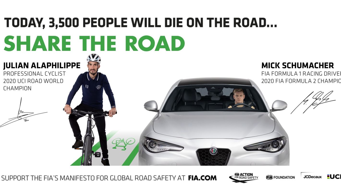 Julian Alaphilippe and Mick Schumacher join the #3500LIVES Global Road Safety Campaign