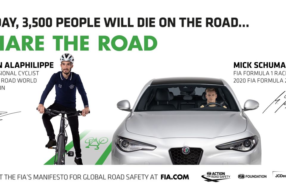 Julian Alaphilippe and Mick Schumacher join the #3500LIVES Global Road Safety Campaign